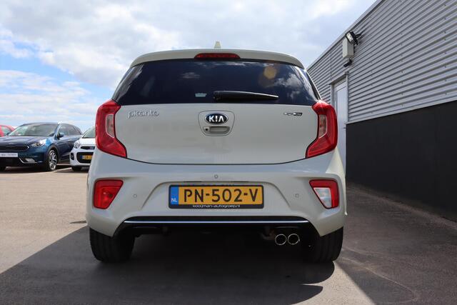KIA PICANTO 1.2 CVVT 84pk 5-zits GT-Line Stoel- & stuurverwarming, 4-Cilinder, Lederen bekleding, Dealeronderhouden, keyless, achteruitrij camera, parkeersensoren Achter, Navi