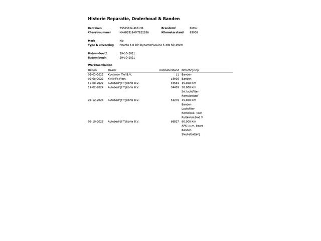 KIA PICANTO 1.0 DPi DynamicPlusLine 5p 1e-Eig. & Dealer-Onderh. BOVAG-Garantie. NL-Auto.