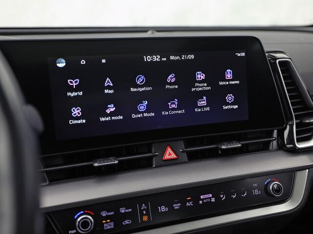 KIA SPORTAGE 1.6 T-GDi Hybrid DynamicPlusLine Automaat (PANORAMADAK, STOEL/STUURVERWARMING, APPLE CARPLAY, GROOT NAVI, ADAPTIVE CRUISE, LEDER, GETINT GLAS, SPORTSTOELEN, KEYLESS, SFEERVERLICHTING, NIEUWSTAAT)