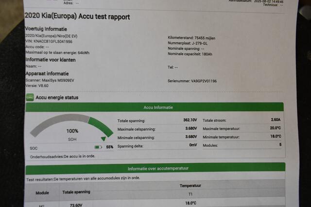 KIA e-Niro ExecutiveLine 64 kWh 100% SOH Cam Dhoek Trekh JBL Mem Seats Stoel Koeling + Stuur verwarming