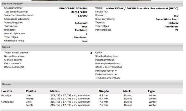KIA e-Niro ExecutiveLine 64 kWh / Trekhaak / Leder / Xenon / Navigatie / Pdc+Camera /