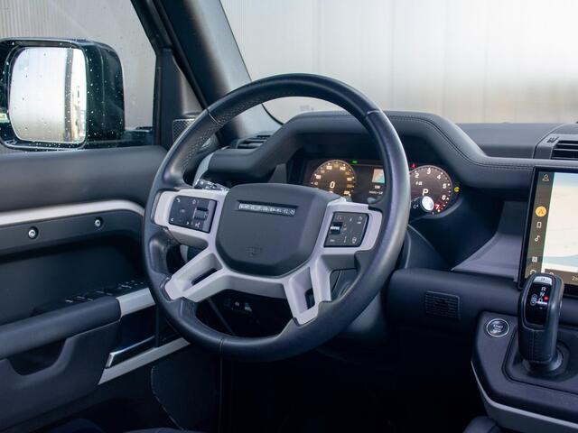 Land Rover DEFENDER 110 2.0 P400e 110 Dynamic HSE | mat blauwe wrapp | trekhaak | Schuif-/ kantel dak | Stoelkoeling | 22"