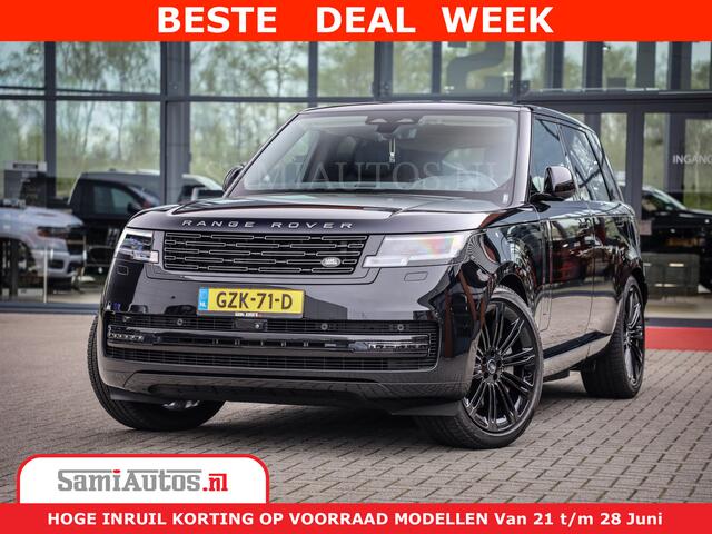 Land Rover RANGE ROVER P550e | NIGHT | GARANTIE TOT 14-03-2029 | HEAD-UP | ACHTERAS BESTURING | SOFT CLOSE | PHEV | 23 INCH VELGEN | PANORAMADAK | STUURVERWARMING | STOEL KOELING | Fabrieksgarantie tot 14-03-2029 - Geniet van gemoedsrust met uitgebreide dekking tot deze datum. 