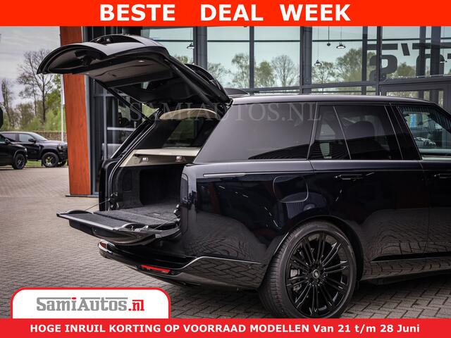 Land Rover RANGE ROVER P550e | NIGHT | GARANTIE TOT 14-03-2029 | HEAD-UP | ACHTERAS BESTURING | SOFT CLOSE | PHEV | 23 INCH VELGEN | PANORAMADAK | STUURVERWARMING | STOEL KOELING | Fabrieksgarantie tot 14-03-2029 - Geniet van gemoedsrust met uitgebreide dekking tot deze datum. 