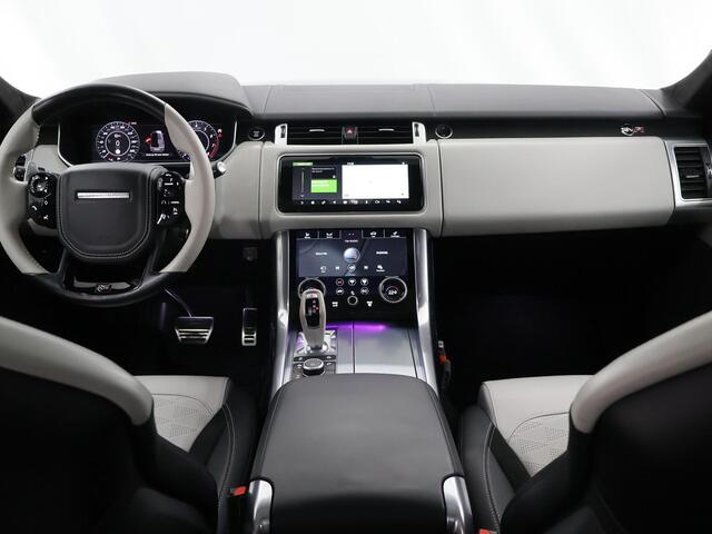 Land Rover RANGE ROVER SPORT 5.0 V8 SC SVR | Nieuwprijs ¤ 232.000,-- | Volledig dealer onderhouden | Meridian Sound | 360 Camera | Panoramadak | Standverwarming | Pixel-Laser-LED | HUD | Luchtvering | Adaptieve Cruise Control | Softclose |