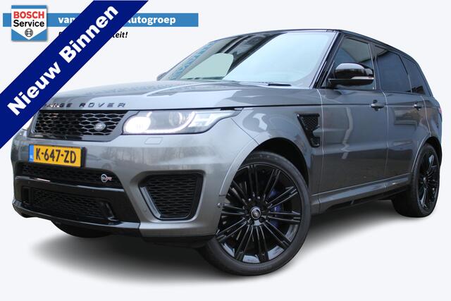 Land Rover RANGE ROVER SPORT 5.0 V8 Supercharged SVR | 551PK | Panorama dak | Carbon interieur | Luchtvering | Meridian Audio| F1 flippers | Elektr. trekhaak | Alcantara hemel zwart | Elektrisch verstelbare stoelen met memory | Schaalstoelen + verwarming en ventilatie | Uitlaat kleps