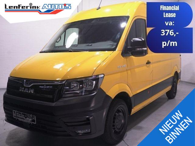 MAN TGE 3.140 pk DSG Automaat L3H3 Airco, DHL Geel App Connect, Cruise Control, 270 Graden Deuren, PDC V+A, 3-Zits