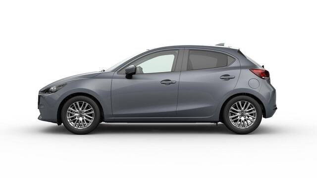 Mazda 2 e-Skyactiv G 90 6MT Exclusive-Line Driver Assistance Pack | 16-inch lichtmetalen velgen, Bright Silver | 360° View Monitor | 8-inch LCD touchscreen kleurenscherm