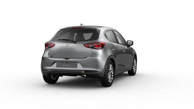 Mazda 2 e-Skyactiv G 90 6MT Exclusive-Line | 16-inch lichtmetalen velgen, Bright Silver | 8-inch LCD touchscreen kleurenscherm | Achteruitrijcamera