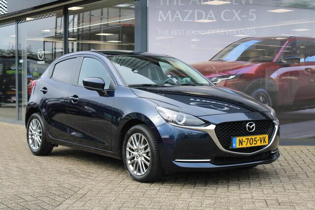 Mazda 2 1.5 Skyactiv-G Luxury Automaat, HUD, Cruise, Clima, Navi, Stuurverwarming, Stoelverwarming, Apple Carplay, BSM, LMV 16 Inch, All Season, Camera
