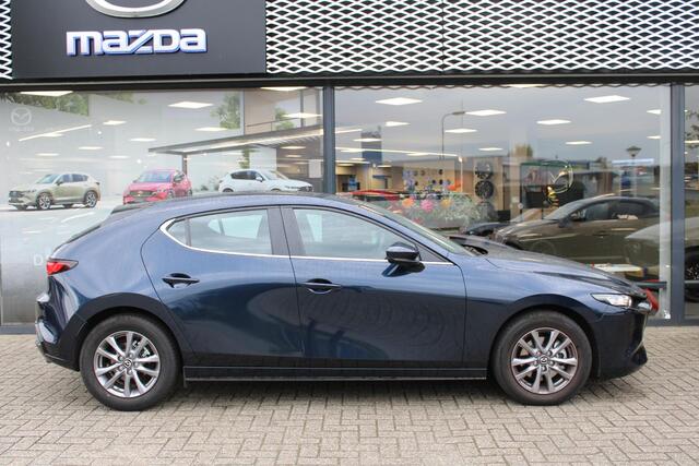 Mazda 3 HB 2.0 e-SkyActiv-G M Hybrid 122 Comfort+ Leder , Automaat, Leder, Adap.Cruise, Navi, Apple Carplay Clima, Camera, PDC, LMV 16 Inch, Stuur/Stoelverwarming