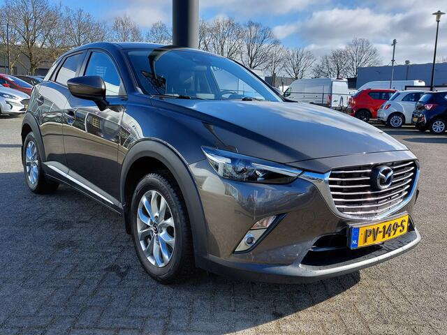 Mazda CX-3 2.0 SkyActiv-G 120pk SkyLease GT | Origineel NL | Navi | Clima | Cruise | Half-Leder | Head-Up | Keyless Entry | Pdc+Camera | Led Koplampen | Dodehoek+Rijstrooksensor | Privacy Glass | 18''lm