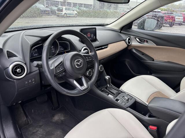 Mazda CX-3 2.0 SkyActiv-G 121 Luxury , Automaat, Trekhaak, Wit Leder, Navi, Cruise, Apple Carplay, PDC, LMV 18 Inch, Stoelverwarming