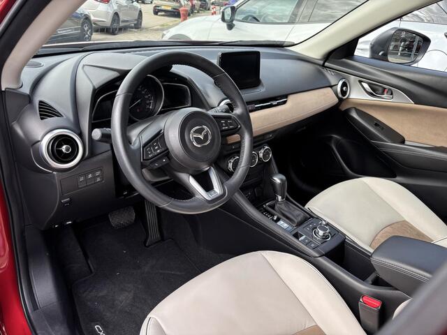 Mazda CX-3 2.0 SkyActiv-G 121 Luxury-Line , Automaat, Wit Leder, Navi, Cruise, Clima, Camera, Apple Carplay, PDC, LMV 18 Inch, Stoelverwarming