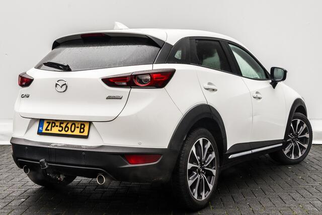 Mazda CX-3 2.0 122 PK SkyActiv-G 120 GT-M | Zwart Leer | 2 e Eign | Automaat | Ned Auto | 29DKM | Trekhaak | Hoge zit / Instap | Clima | Navi | Leer | Camera | Pdc | 18 Inch Lmv |