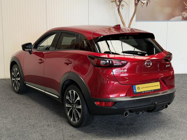 Mazda CX-3 2.0 SKYACTIVE-G 120 SKYLEASE AUTOMAAT NAVIGATIE ADAPTIVE CRUISE CONTROL HEAD-UP DISPLAY KEYLESS GO RIJSTROOKSENSOREN DODEHOEKSENSOREN ACHTERUITRIJCAMERA AFN. TREKHAAK ZEER MOOI !!