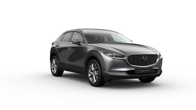 Mazda CX-30 Mazda e-Skyactiv X 186 6AT Exclusive-Line Black Comfort Pack & Driver Assistance & Sound Pack & Design Pack & Sunroof Pack | 18-inch lichtmetalen velgen, Silver | 360° View Monitor | 7-inch digitale meterset