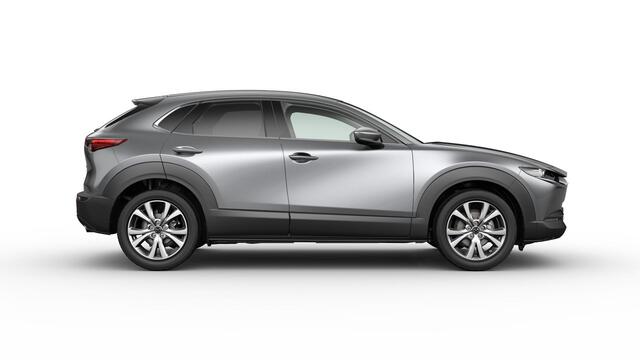Mazda CX-30 Mazda e-Skyactiv X 186 6AT Exclusive-Line Black Comfort Pack & Driver Assistance & Sound Pack & Design Pack & Sunroof Pack | 18-inch lichtmetalen velgen, Silver | 360° View Monitor | 7-inch digitale meterset