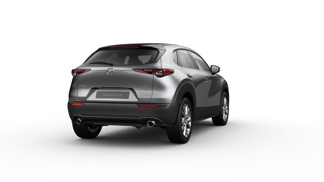 Mazda CX-30 Mazda e-Skyactiv X 186 6AT Exclusive-Line Black Comfort Pack & Driver Assistance & Sound Pack & Design Pack & Sunroof Pack | 18-inch lichtmetalen velgen, Silver | 360° View Monitor | 7-inch digitale meterset