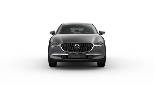 Mazda CX-30 Mazda e-Skyactiv X 186 6AT Exclusive-Line Black Comfort Pack & Driver Assistance & Sound Pack & Design Pack & Sunroof Pack | 18-inch lichtmetalen velgen, Silver | 360° View Monitor | 7-inch digitale meterset