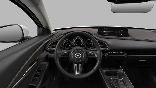 Mazda CX-30 Mazda e-Skyactiv X 186 6AT Exclusive-Line Black Comfort Pack & Driver Assistance & Sound Pack & Design Pack & Sunroof Pack | 18-inch lichtmetalen velgen, Silver | 360° View Monitor | 7-inch digitale meterset