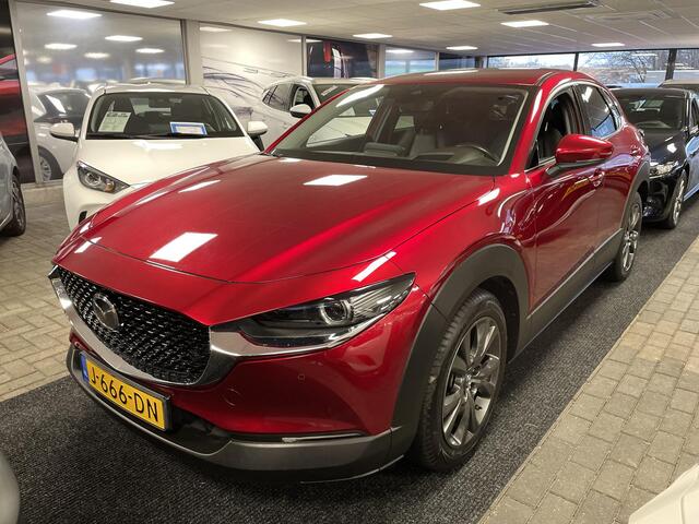 Mazda CX-30 2.0 e-SkyActiv-X M Hybrid Luxury , Trekhaak, Leder, LMV 18 Inch, Bose, All Season,Adap. Cruise, Camera, PDC, Stoelverwarming, Stuurverwarming, HUD, Navi, Elektrische achterklep