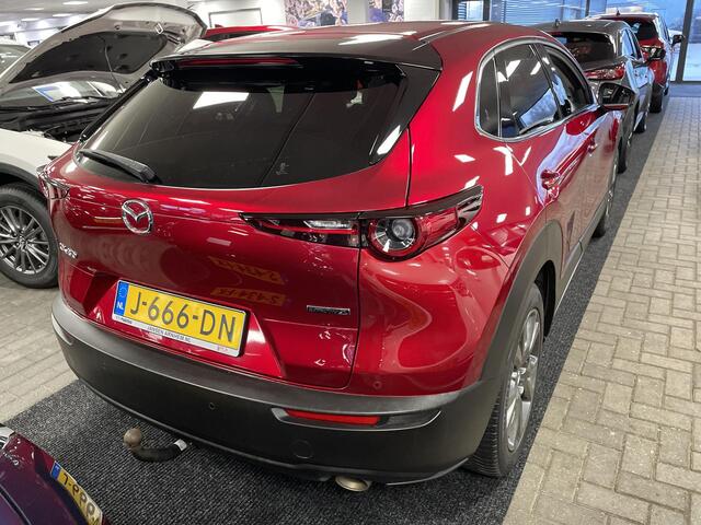 Mazda CX-30 2.0 e-SkyActiv-X M Hybrid Luxury , Trekhaak, Leder, LMV 18 Inch, Bose, All Season,Adap. Cruise, Camera, PDC, Stoelverwarming, Stuurverwarming, HUD, Navi, Elektrische achterklep