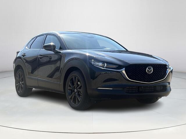 Mazda CX-30 2.5 e-SkyActiv-G M Hybrid Homura | Dodehoeksensoren | Draadloze Applecarplay en Android Auto | Adaptieve Cruise Control | Automaat | 18inch zwarte velgen | Achteruitrijcamera | Elektrische achterklep |