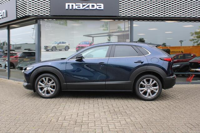 Mazda CX-30 2.0 e-SkyActiv-G 122 M Hybrid Luxury , Automaat, Trekhaak, Leder, Navi, Adap.Cruise, LMV 18 Inch, HUD, Stuur/Stoelverwarming