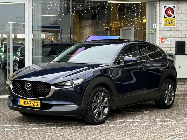 Mazda CX-30 2.0 e-SkyActiv-X M Hybrid Luxury | NAP | elektrisch glazen schuif-/kanteldak | Leer | Stoel & stuur verwarming | 360 graden camera | Bose Audio | Memory Stoelen |