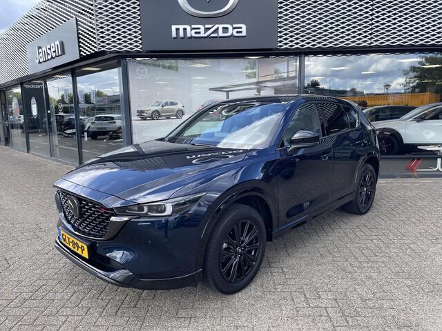 Mazda CX-5 2.0 e-SkyActiv-G M Hybrid 165 Homura , Automaat, Trekhaak, Leder, Adap. Cruise, LKA, Bose, HUD, LMV 19 Inch, 360 Camera, Navi, Apple Carplay, Stoelverwarming, Stuurverwarming, Stoelverkoeling, PDC, Elektrische klep