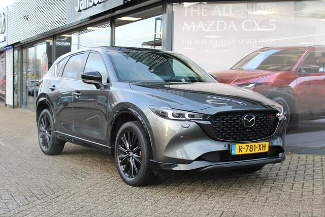 Mazda CX-5 2.0 SkyActiv-G 165 Homura , Automaat, Trekhaak, Leder, Sunroof, LMV 19 Inch, HUD, Navi, Apple Carplay, 360 Camera, Adap. cruise, LKA, Stoelverwarming, Stoelverkoeling, Stuurverwarming, Clima