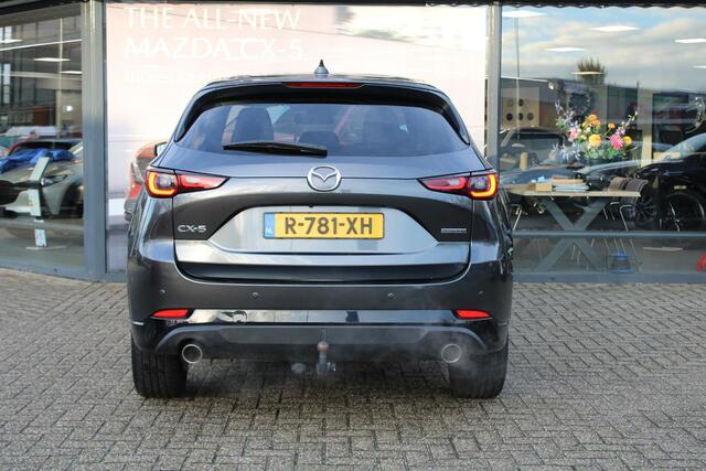 Mazda CX-5 2.0 SkyActiv-G 165 Homura , Automaat, Trekhaak, Leder, Sunroof, LMV 19 Inch, HUD, Navi, Apple Carplay, 360 Camera, Adap. cruise, LKA, Stoelverwarming, Stoelverkoeling, Stuurverwarming, Clima