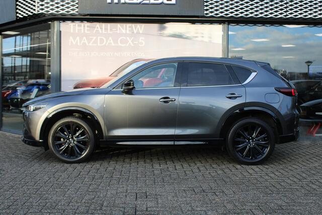 Mazda CX-5 2.0 SkyActiv-G 165 Homura , Automaat, Trekhaak, Leder, Sunroof, LMV 19 Inch, HUD, Navi, Apple Carplay, 360 Camera, Adap. cruise, LKA, Stoelverwarming, Stoelverkoeling, Stuurverwarming, Clima