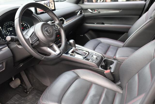 Mazda CX-5 2.0 e-SkyActiv-G M Hybrid 165 Homura 360-CAMERA STOELKOELING STUURVERW. 4xSTOELVERW. HUD/ADD LEER MEMORY BOSE CARPLAY DAB NAVI ELEK.LAADKLEP 19"LMV 2xKEYLESS ENZ!