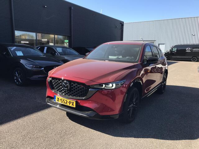 Mazda CX-5 2.0 e-SkyActiv-G M Hybrid 165 Homura , Automaat, Trekhaak, Leder, 19 inch LMV, 360 View, Apple Carplay, Bose, NAVI, Adap. Cruise, Clima, Stuur en Stoelverwarming, Stoelventilatie, LKA, BSM, Auto. Achterklep