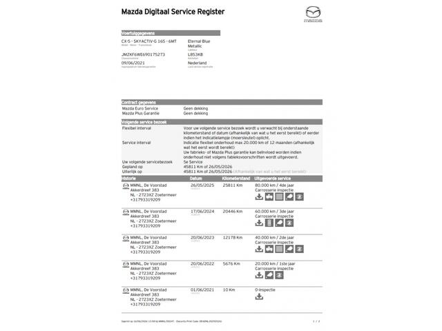 Mazda CX-5 2.0 SkyActiv-G 165PK Sportive / Dealer onderhouden