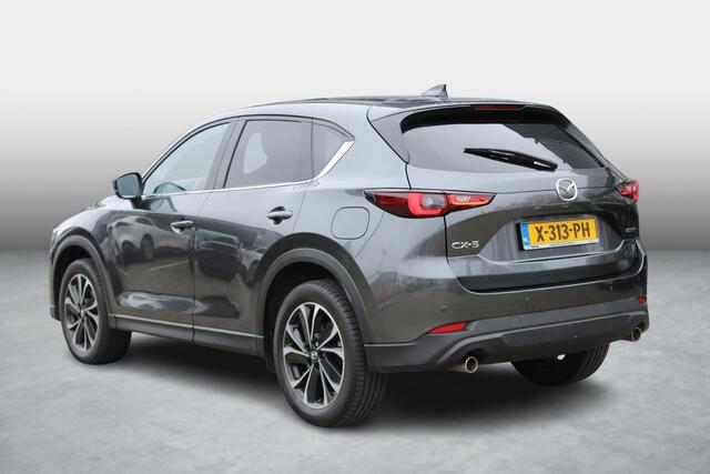 Mazda CX-5 2.0 e-SkyActiv-G M Hybrid 165 Exclusive-Line+Com.P , Automaat, Black Comfort Pack, Leder, Navi, Adap.Cruise, Clima, Apple Carplay, 360 Camera, PDC, HUD, Stuur/Stoelverwarming, 19" LMV