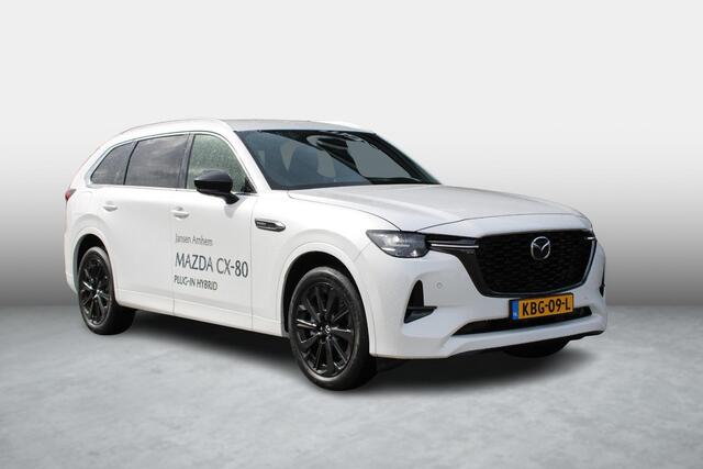 Mazda CX-80 2.5 e-SkyActiv PHEV 327PK Homura 6p. , Demovoordeel ¤11.124,-, Leder, Alarm Klasse 3, Adap.Cruise, Bose, Navi, Apple Carplay, 360 Camera, HUD, Stoelverwarming/ventilatie, LMV 20 Inch