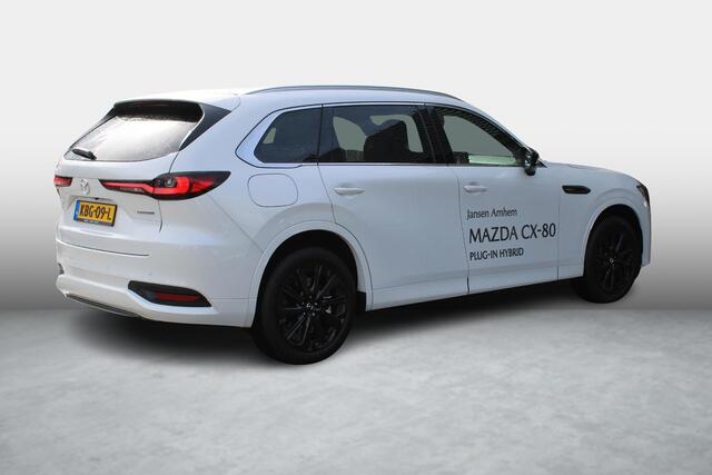 Mazda CX-80 2.5 e-SkyActiv PHEV 327PK Homura 6p. , Demovoordeel ¤11.124,-, Leder, Alarm Klasse 3, Adap.Cruise, Bose, Navi, Apple Carplay, 360 Camera, HUD, Stoelverwarming/ventilatie, LMV 20 Inch