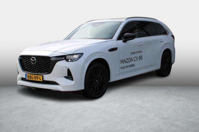 Mazda CX-80 2.5 e-SkyActiv PHEV 327PK Homura 6p. , Demovoordeel ¤11.124,-, Leder, Alarm Klasse 3, Adap.Cruise, Bose, Navi, Apple Carplay, 360 Camera, HUD, Stoelverwarming/ventilatie, LMV 20 Inch