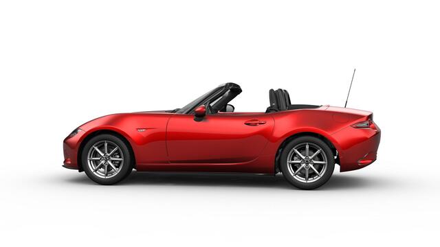 Mazda MX-5 Exclusive-Line | 16-inch lichtmetalen velgen in Bright Dark (Skyactiv-G 132) | 17-inch lichtmetalen velgen in Machining (Skyactiv-G 184) | 8-inch LCD-touchscreen kleurendisplay