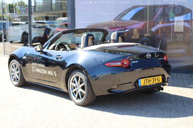 Mazda MX-5 1.5 SkyActiv-G 132 Kazari ,¤8.239,= demokorting Leder, Bose, Camera, Cruise, Clima, Navi, Stoelverwarming, LMV 16 Inch, PDC, BSM