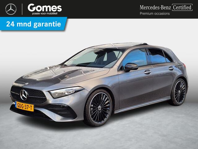 Mercedes-Benz A-KLASSE 180 Star Edition AMG Line | Night Pakket | 19 inch Multispaaks AMG Velgen | Panoramadak | Dodehoekassistent | MULTIBEAM LED Koplampen | Sfeerverlichting | Stoelverwarming | Achteruitrijcamera | Elektrisch Inklapbare Buitenspiegels | Showmodel