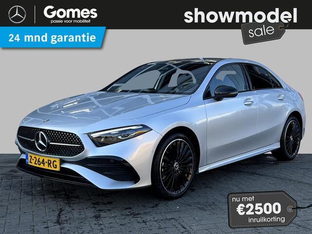Mercedes-Benz A-KLASSE Limousine 250 e AMG Line | Premium Pakket | Night Pakket | Panoramadak | Multibeam LED Koplampen | Dodehoekassistent | Advanced Sound System | Apple CarPlay | Android Auto | Sfeerverlichting | Stoelverwarming | Achteruitrijcamera | Showmodel