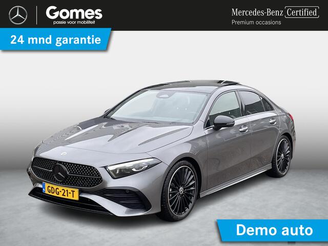 Mercedes-Benz A-KLASSE Limousine 180 Star Edition AMG Line | Night Pakket | Winter Pakket | 19 inch Multispaaks AMG Velgen | Panoramadak | Dodehoekassistent | MULTIBEAM LED koplampen | Stoelverwarming | Stuurverwarming | Sfeerverlichting | Achteruitrijcamera | Showmodel