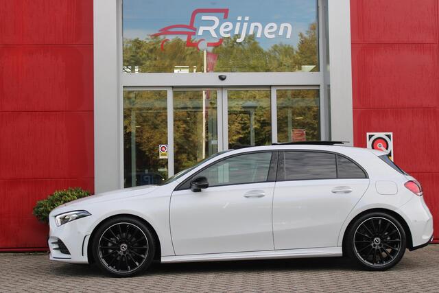Mercedes-Benz A-KLASSE 180 136PK AUTOMAAT AMG LINE | STERRENHEMEL! | PANORAMISCH SCHUIF/KANTEL DAK | SFEER VERLICHTING | NAVIGATIE | ACHTERUITRIJ CAMERA | PARKEERSENSOREN VOOR EN ACHTER | HIGH PERFORMANCE LED KOPLAMPEN | STOEL VERWARMING | KEYLESS - GO | SPIEGEL PAKKET | NIGHT