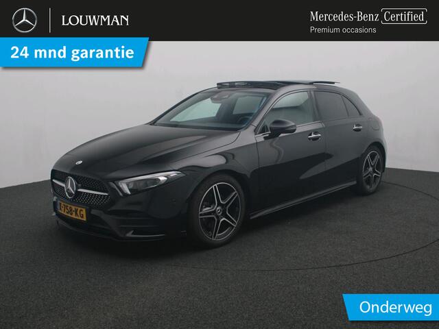 Mercedes-Benz A-KLASSE 160 Business Solution AMG Handgeschakeld AMG Line | Night Pakket | Panorama Schuif-Kanteldak | Sfeerverlichting | Memory Voorstoelen | MultiBeam Koplampen. Inclusief 24 maanden MB Certified garantie voor Europa.