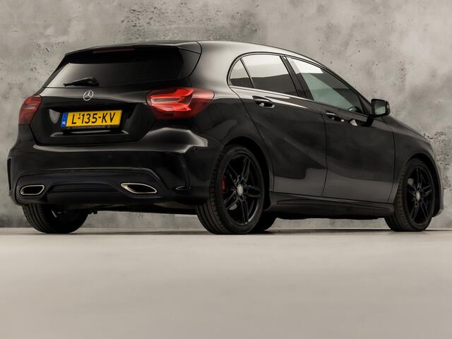 Mercedes-Benz A-KLASSE 180 AMG Night Edition Automaat (NAVIGATIE, LEDER/ALCANTARA, DIAMOND GRILL, STOELVERWARMING, GETINT GLAS, SPORTSTOELEN, CRUISE, LED KOPLAMPEN, NIEUWSTAAT)