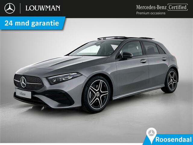 Mercedes-Benz A-KLASSE 180 AMG Nightpakket | Panoramadak | Sfeerverlichting | Keyless Go | CarPlay | Keyless GO | Stoelverwarming | Inclusief 24 maanden Mercedes-Benz Certified garantie voor Europa.